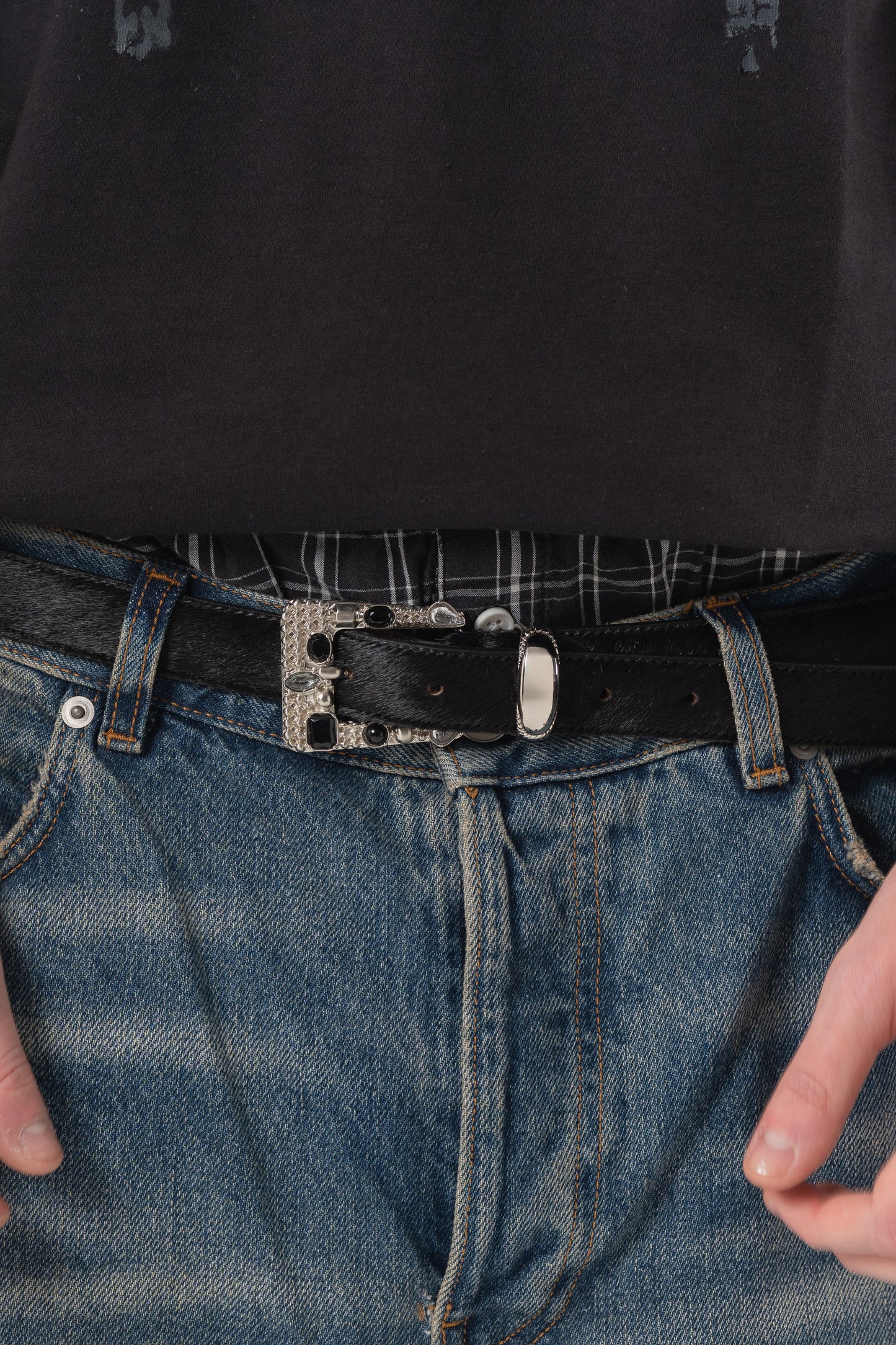Pony Hair Leather Belt