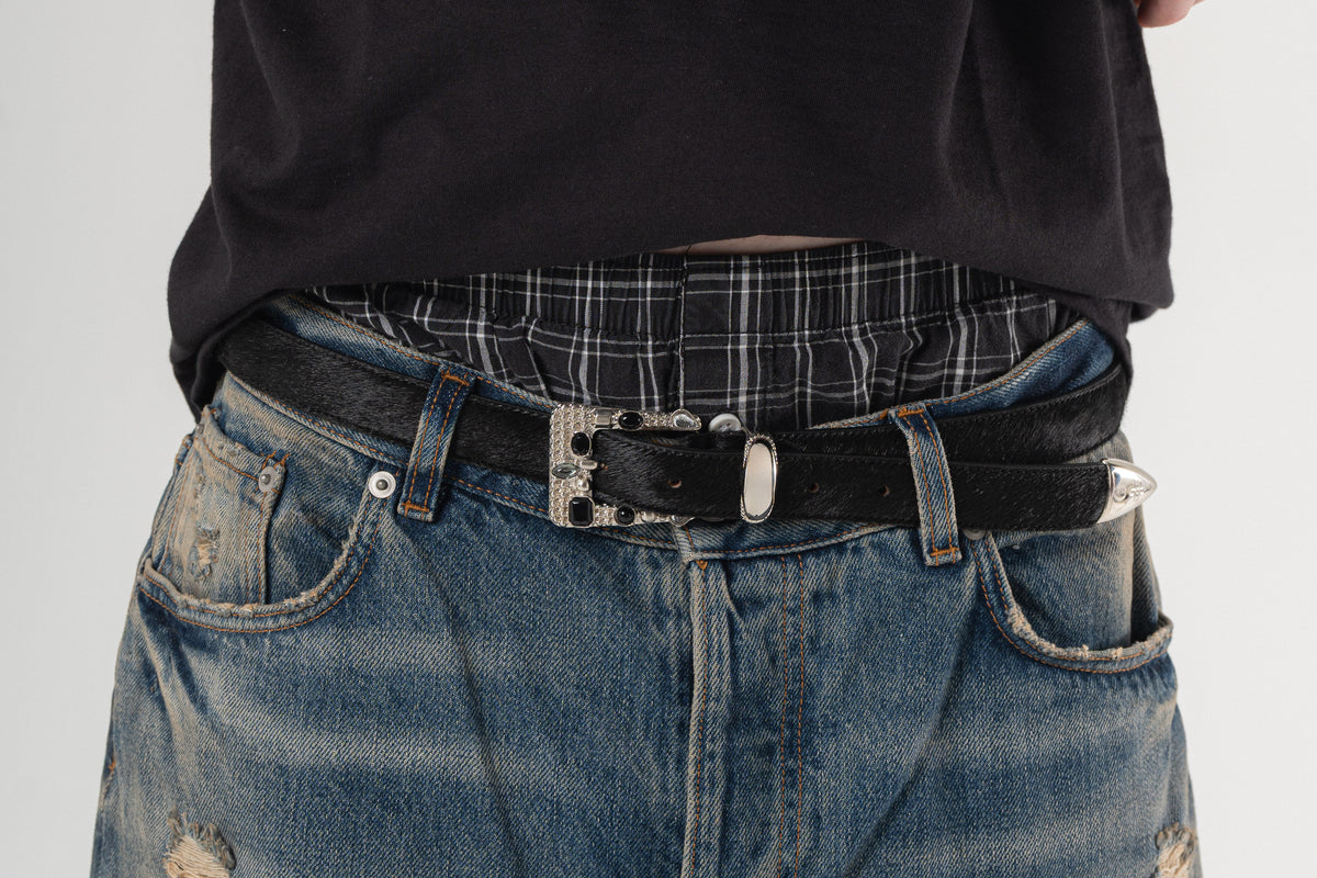 Pony Hair Leather Belt