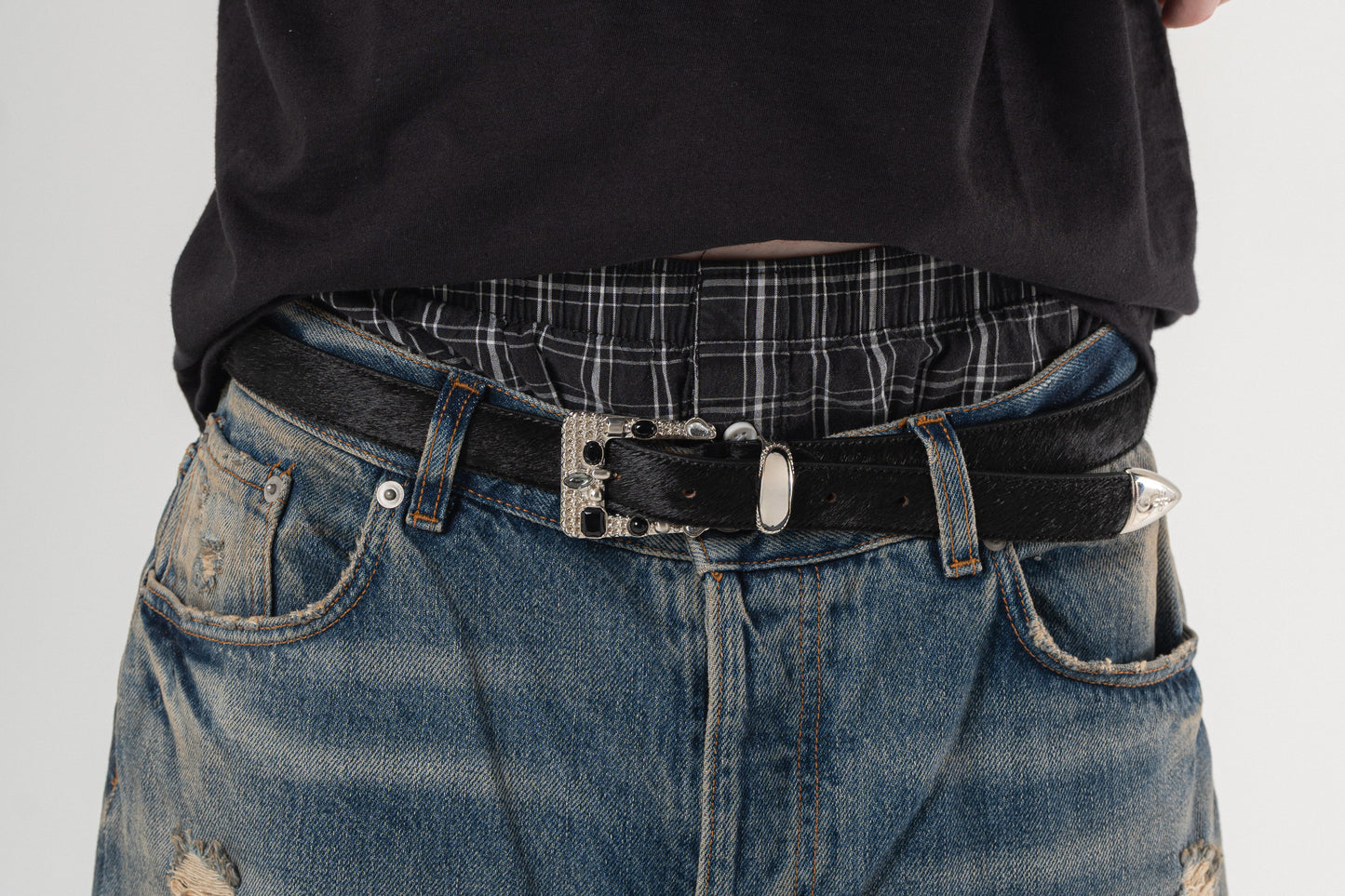Pony Hair Leather Belt
