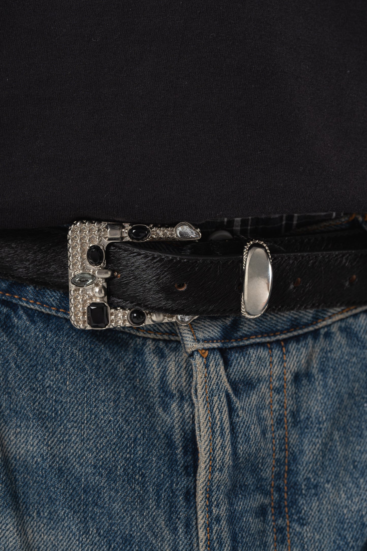 Pony Hair Leather Belt